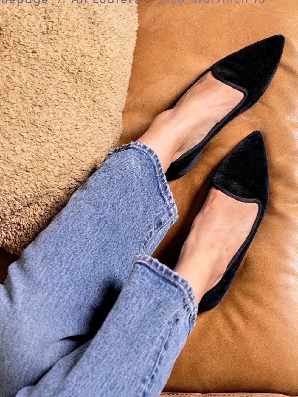 Birdies The Starfinch 15 Pointed-Toe Flats in Velvet Black US 7.5 NEVER WORN